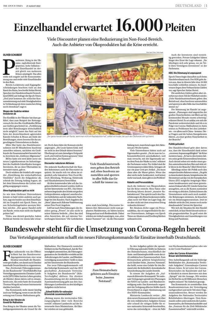 Epoch Times Wochenzeitung –  59. Ausgabe